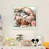 Cat Sleeping In A Pink Basket-11CT Stamped Cross Stitch 40*40cm/15.75*15.75in