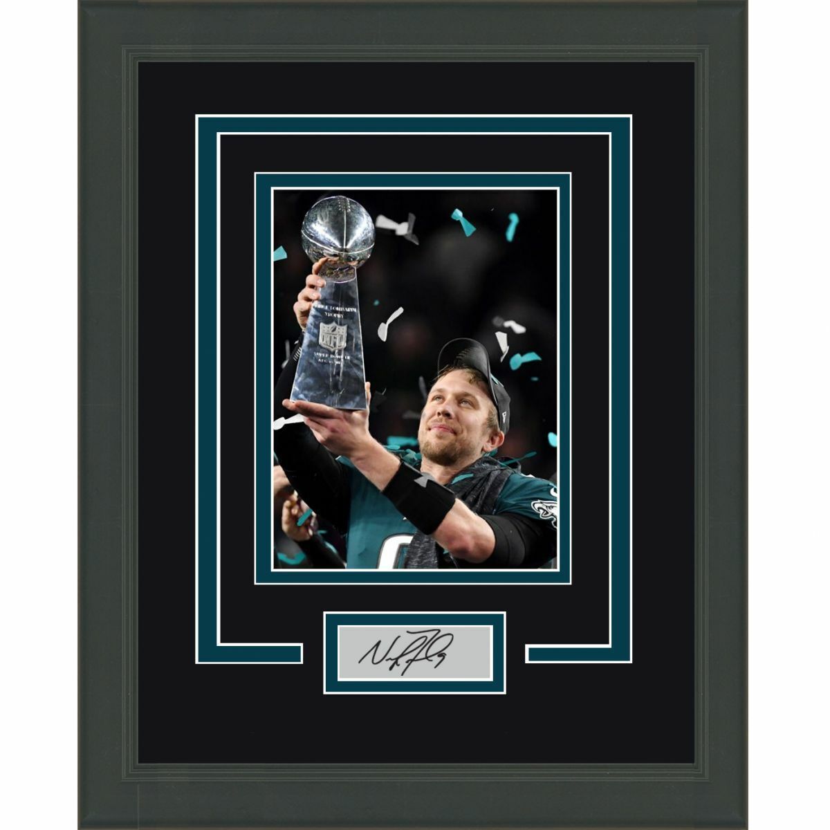 Framed Nick Foles Facsimile Laser Engraved Auto Philadelphia Eagles Photo Poster painting