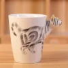 3D Hand-painted Ceramic Mug Animal Coffee Cup