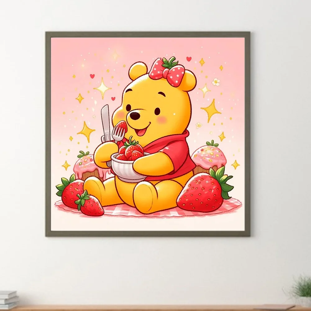 Full Round Diamond Painting 30*30cm - Winnie The Pooh And Strawberry