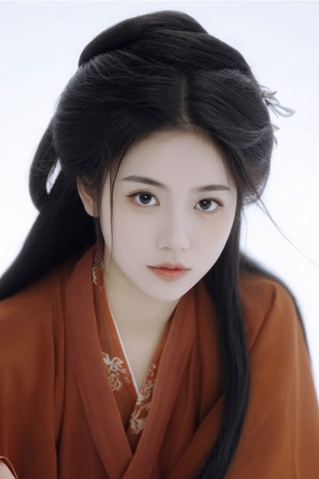 Chinese Hair Bun Wei Jin Dynasty Hanfu Wig For Warring states robe Stupa Stones