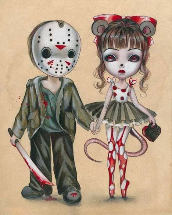 

30*40CM - Round Drill Diamond Painting - Horror and Doll, 501 Original