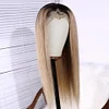 360 Lace Front Human Hair Wig Brown And Blond Highlight Wigs Brazilian Remy