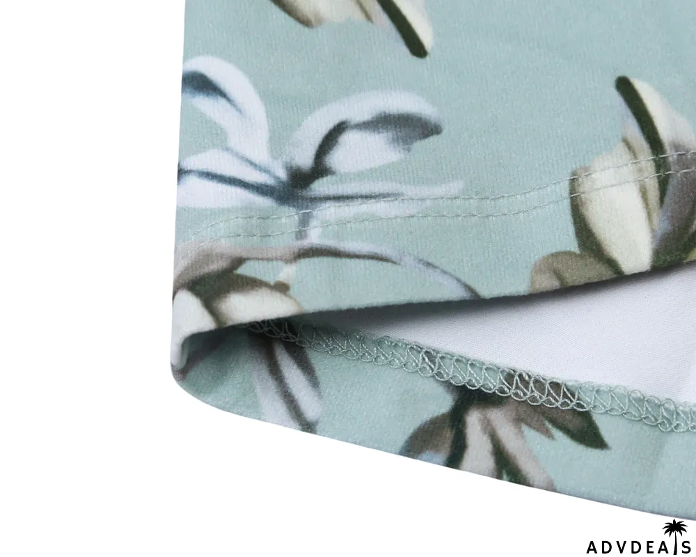 Floral Mint Swing Kids' Dress with Hidden Pockets