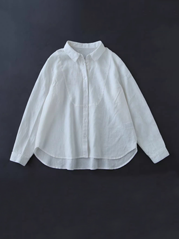 Loose Plus Size Comfortable Solid Color Cotton and Linen Women's Shirt tjj Shicloths