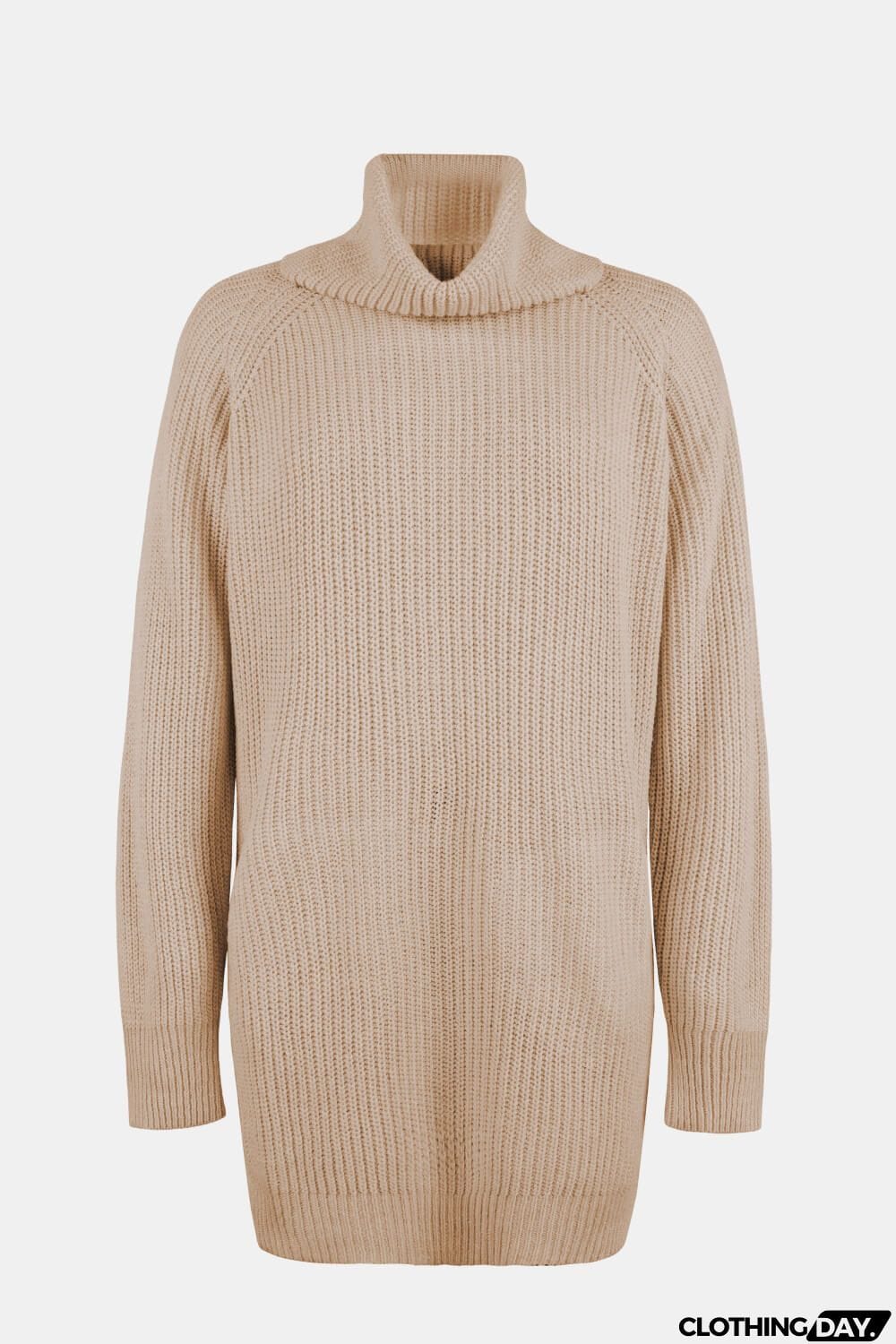 Turtleneck Sweater Dress with Pockets