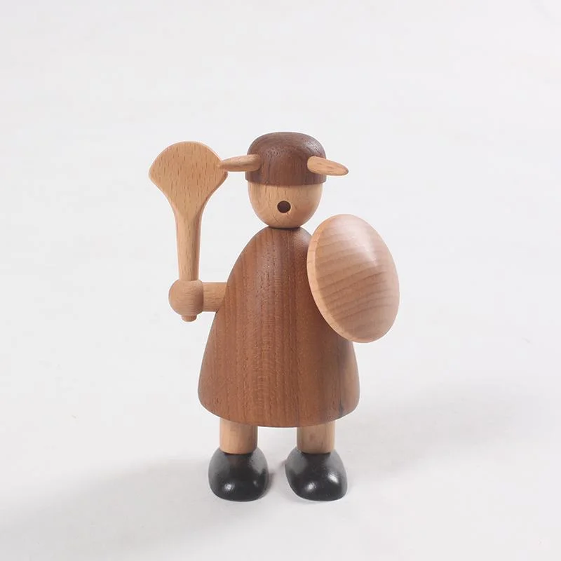 Original Wood Carving Vikings Home Decoration as for Creative Christmas Birthday Gift to Decor Interior Living Room  Figurines