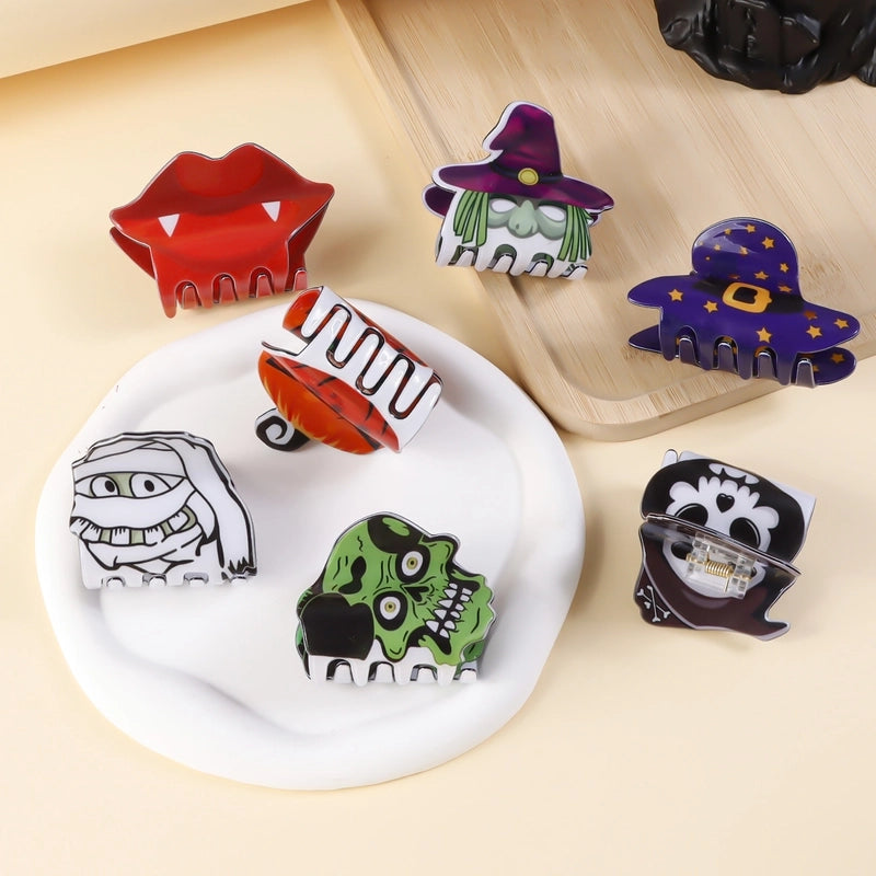 Halloween Hip-Hop Funny Women’s Cat Spider Skull PVC Hair Claws