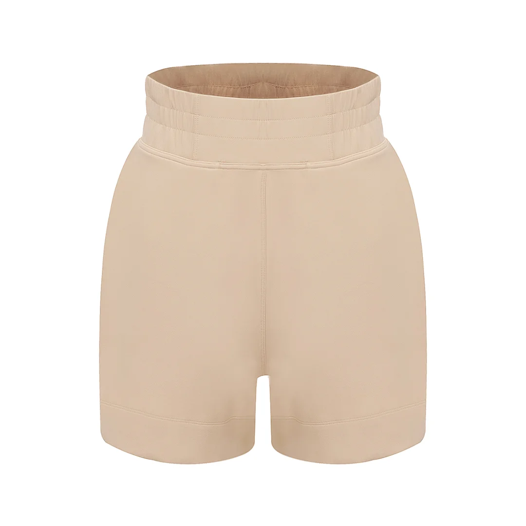 High waist pocket casual sports shorts