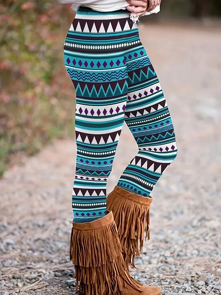 Women's Clothing Ethnic Geo Print High Waist Leggings