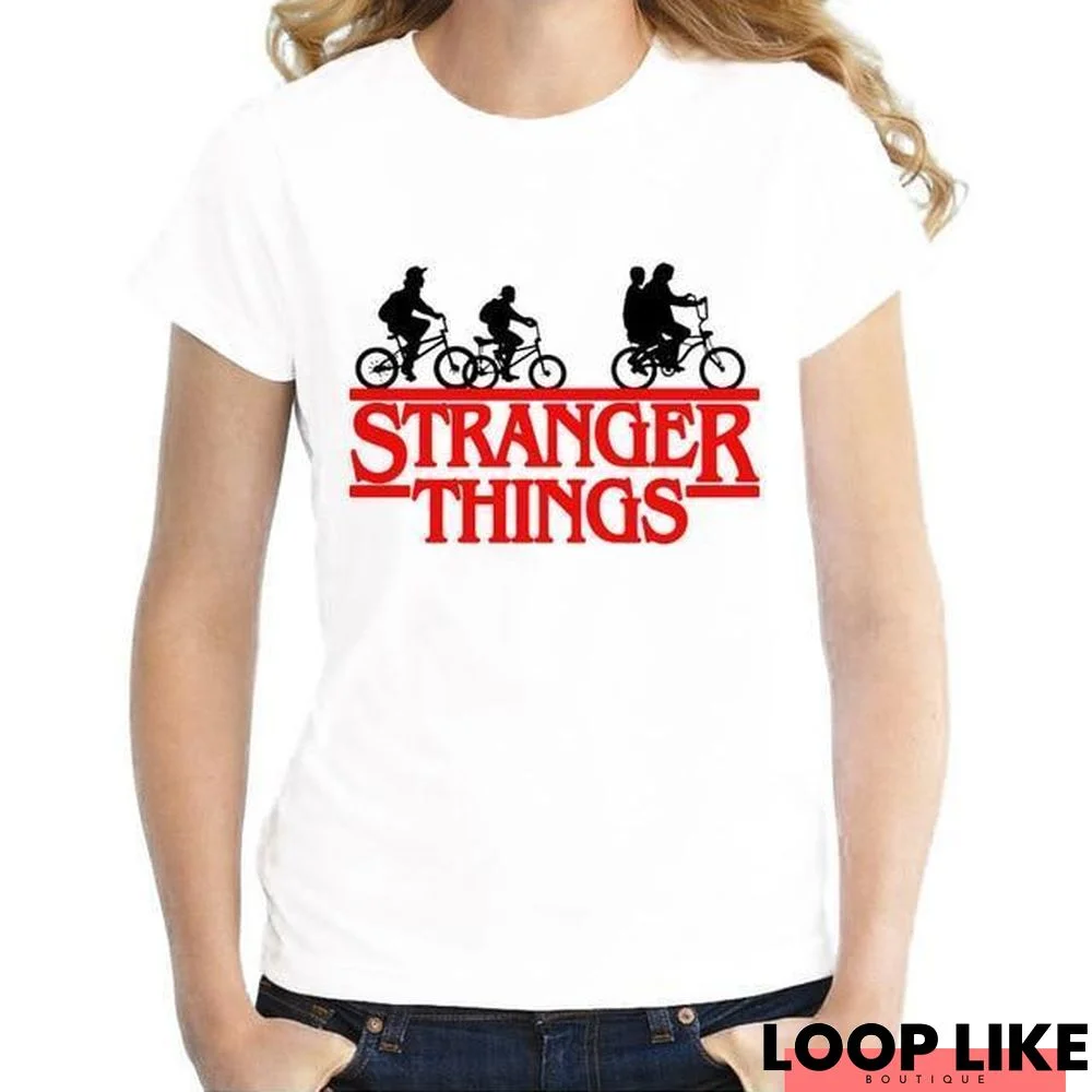 Stranger Things Design Print Women's T-Shirts Short Sleeve Tops Tee