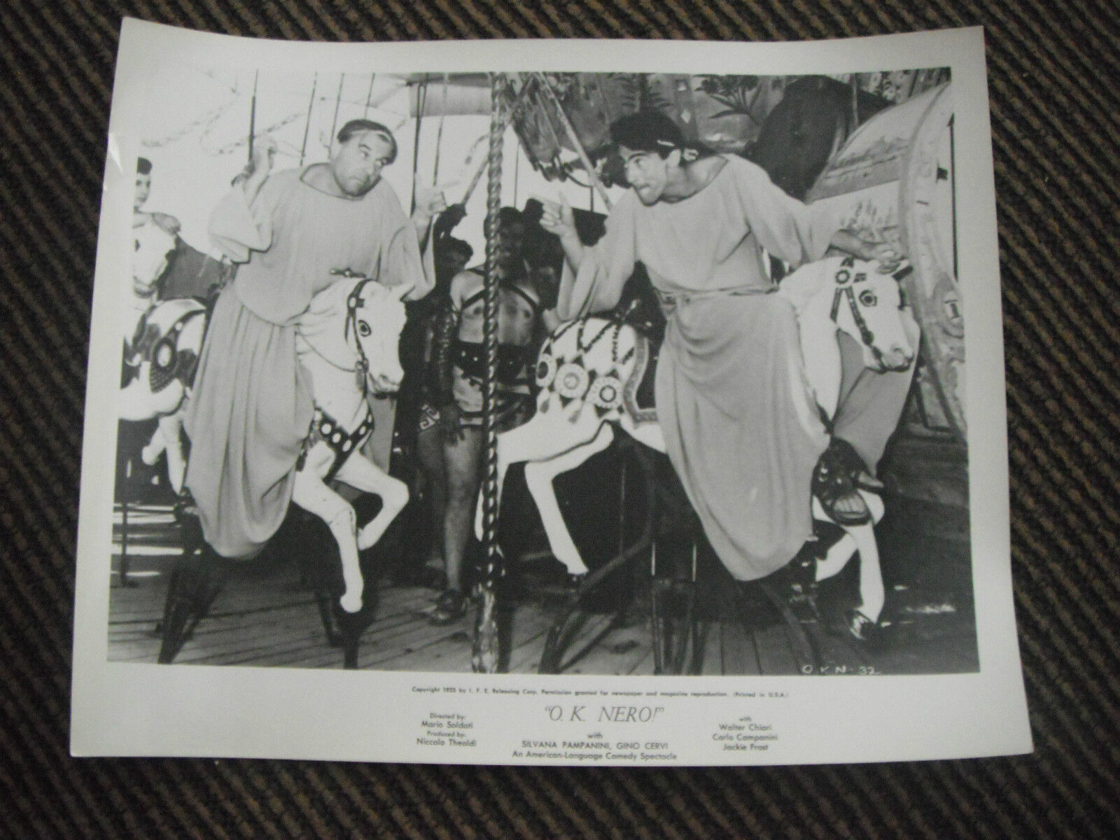 OK Nero Chiari Pampanini Cervi B&W 8x10 Promo Photo Poster painting Original Lobby 1953 #5