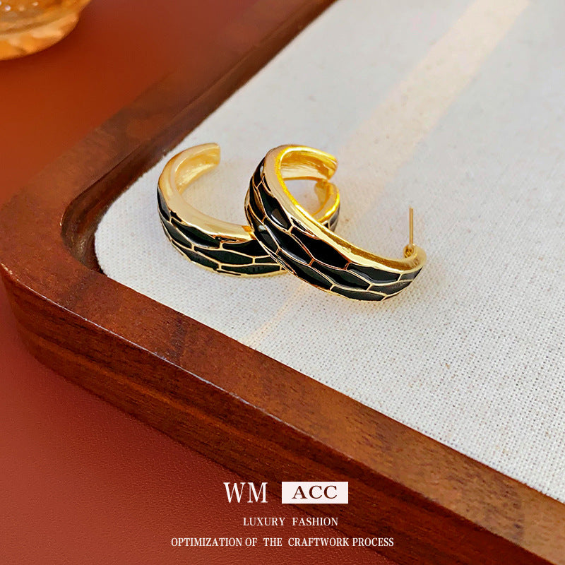 Luxurious Circle Round Geometric Metal Electroplating Earrings