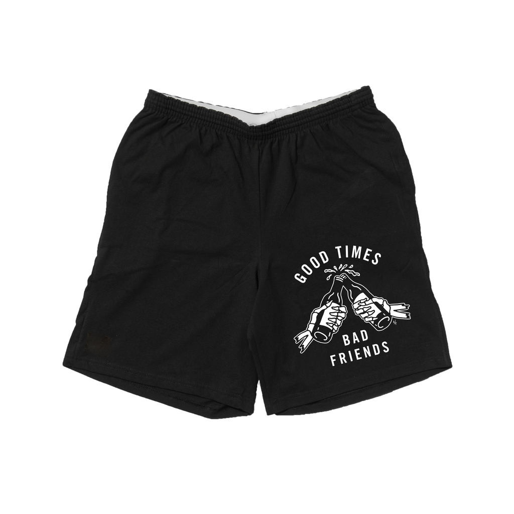 Good Time Bad Friends Elastic-waistband Sports Shorts