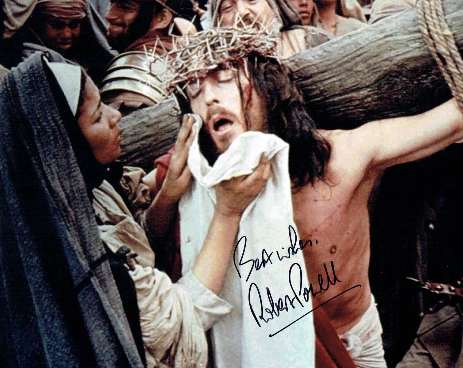 Robert POWELL TV Jesus of Nazareth SIGNED Autograph 10x8 Photo Poster painting A AFTAL RD COA