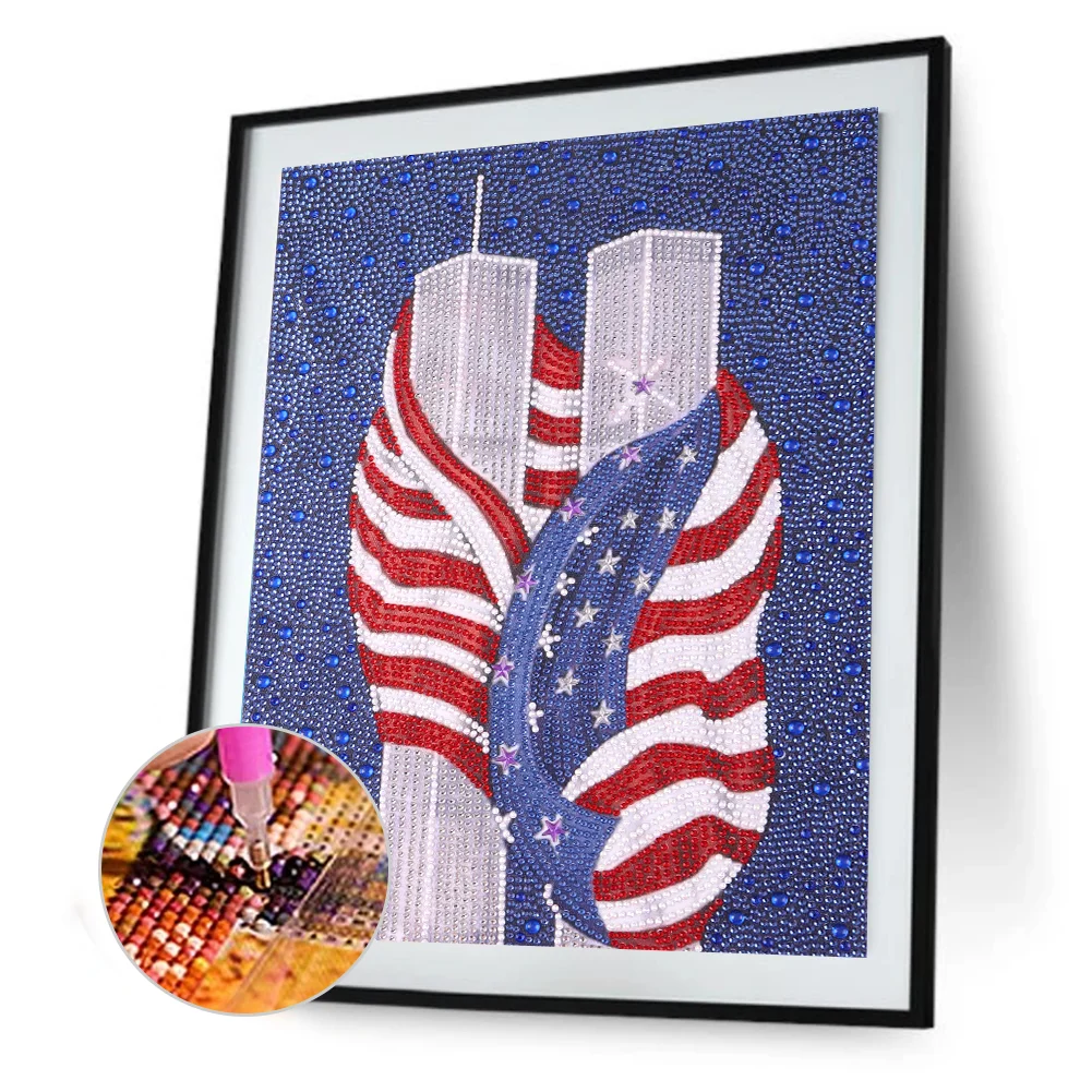 Diamond Painting - Full Crystal Rhinestone - US Flag(30*40cm)