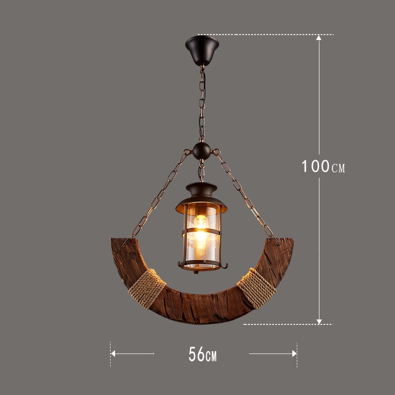 Retro Industrial Wood Loft Celing Chandelier Restaurant Homestay Bar Personality Barbecue Shop Wood Lamps Deco Interior Lighting