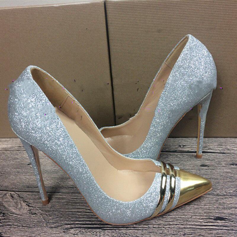 GOOSHOE 12cm Women's Leopard Print Color Matching High Heels Print High Heels 10cm Shoes Large Size