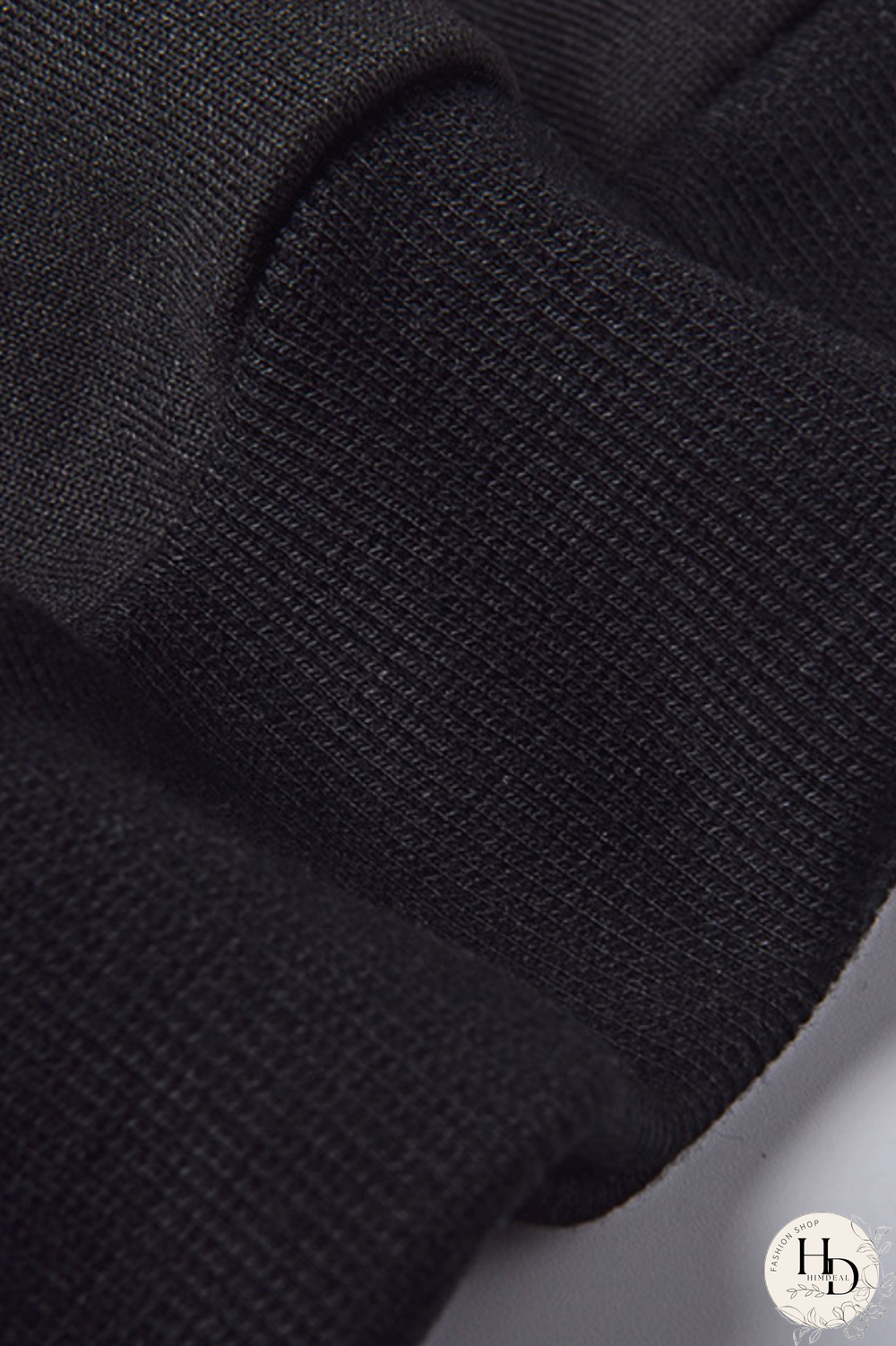 Black Fashion Casual Print Split Joint O Neck Tops