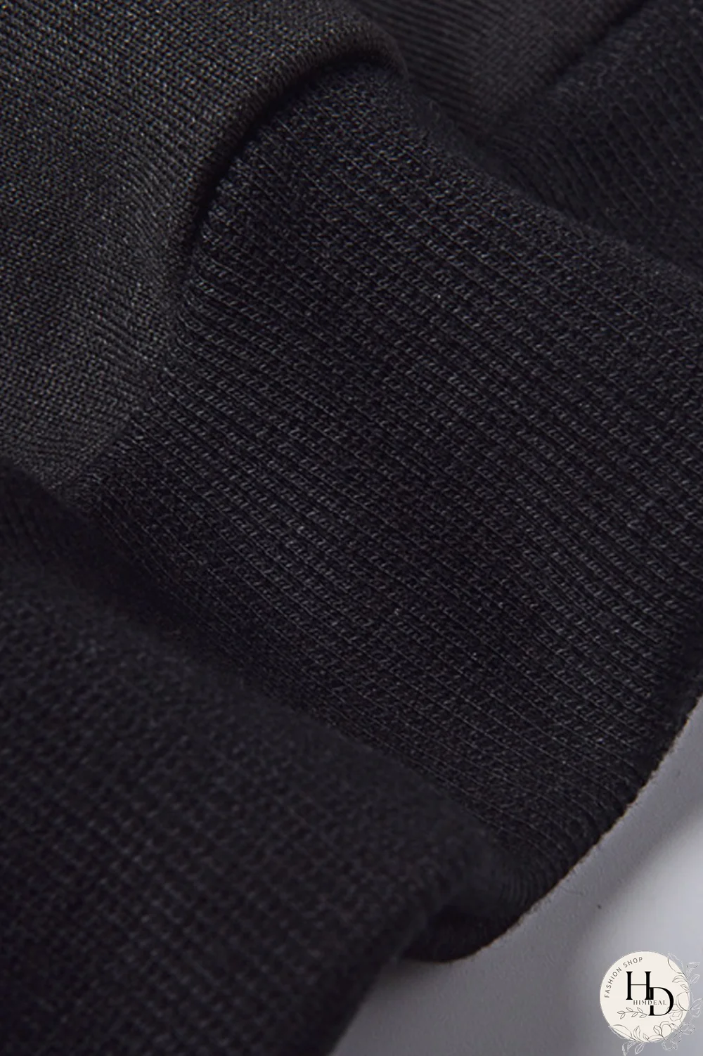 Black Fashion Casual Print Split Joint O Neck Tops