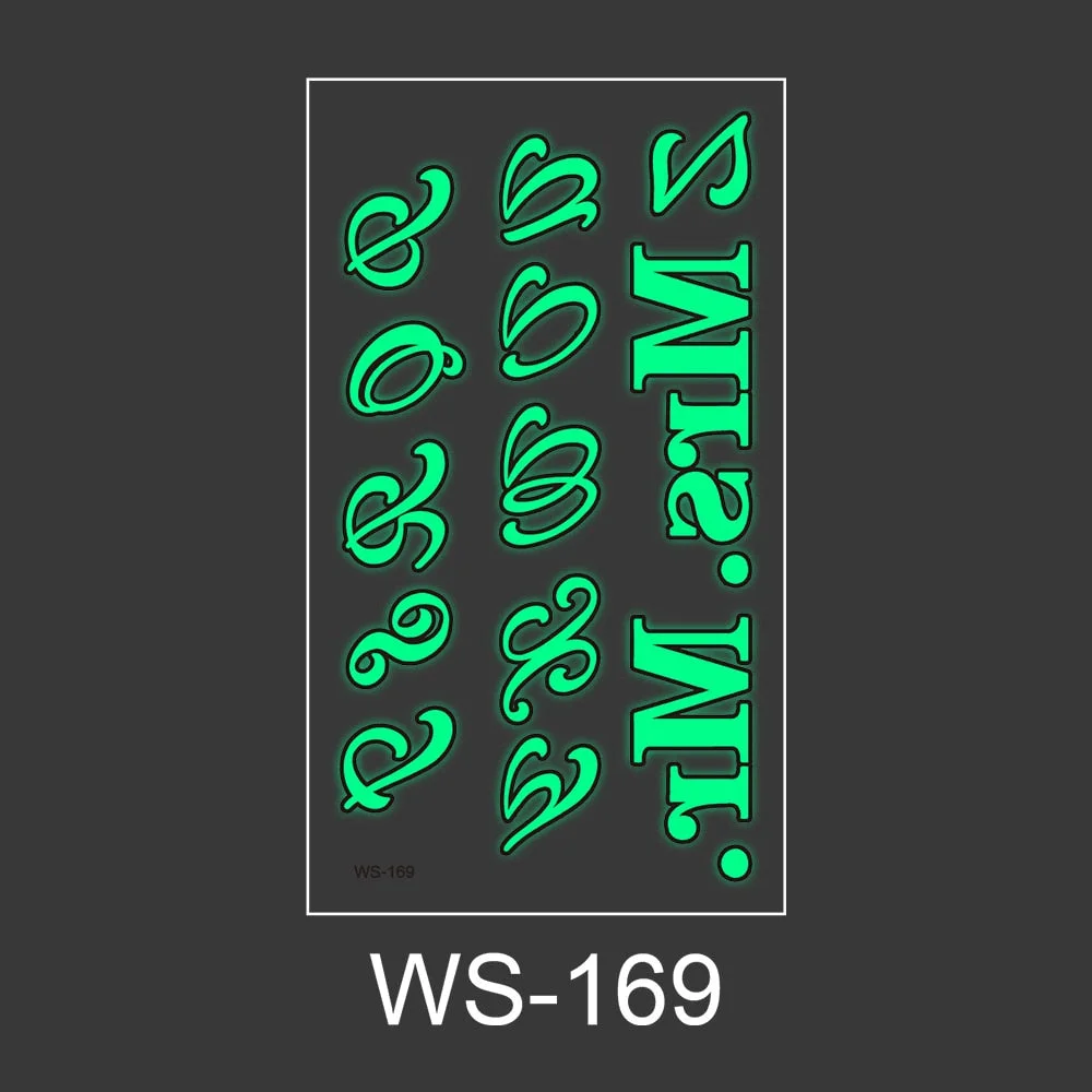 Luminous Tattoo Sticker Nightclub Bar Music Festival Carnival Tattoo Sticker Fluorescent Musical Note Glowing Cool Face Sticker