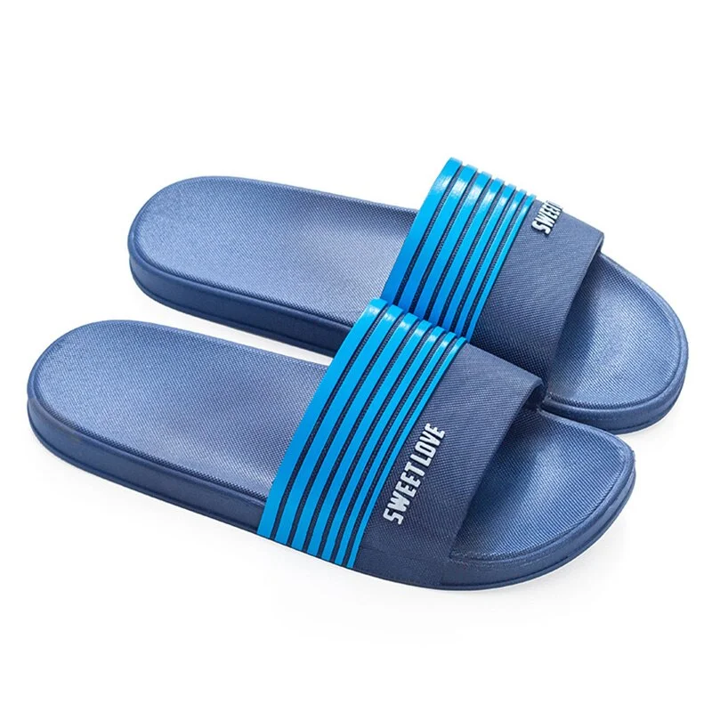 Fashion Stripes Home Soft Slippers Indoor Slides Slippers Women Summer Simple Non-Slip Bathroom Slippers for Women