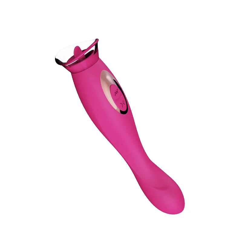 2 In 1 Invisible G-spot Tongue Vibrators Clit Licking Stimulator Nipple Massager Vibrator - Rose Toy