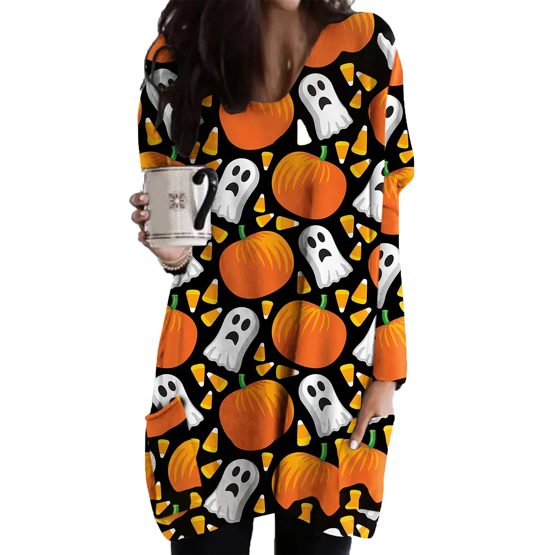 Women's Halloween Fashion Loose Crew Neck Sweatshirts