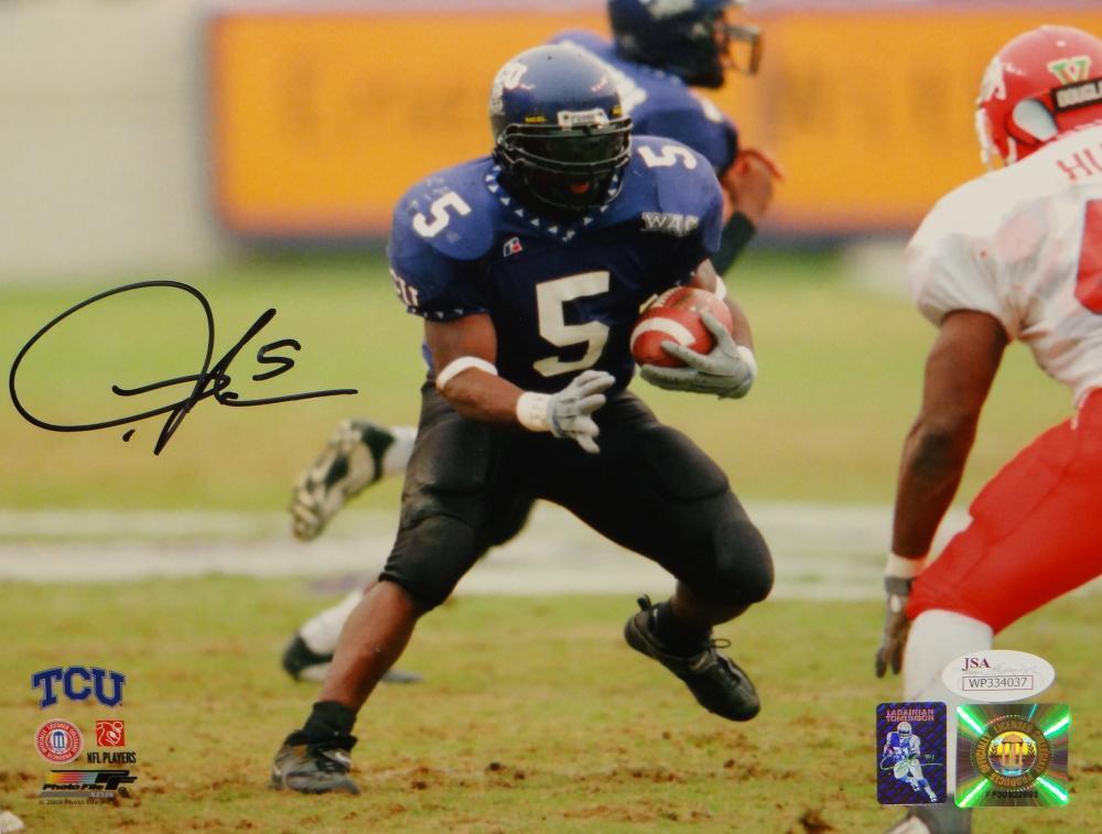 LaDainian Tomlinson Signed TCU Horned Frogs 8x10 On Field PF. Photo Poster painting- JSA W Auth