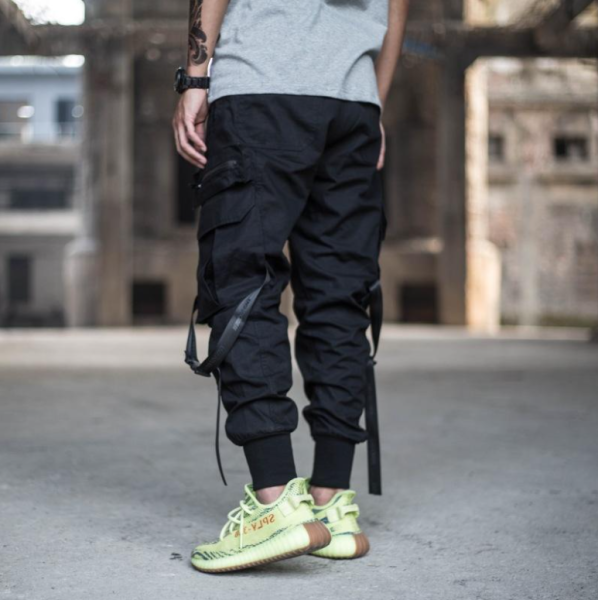 Stitching Webbing High Street Feet Casual Trousers、、URBENIE