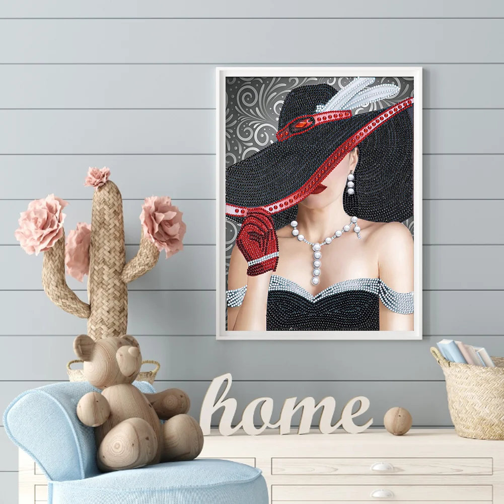 Diamond Painting - Partial Special Shaped Drill - Lady(30*40cm)