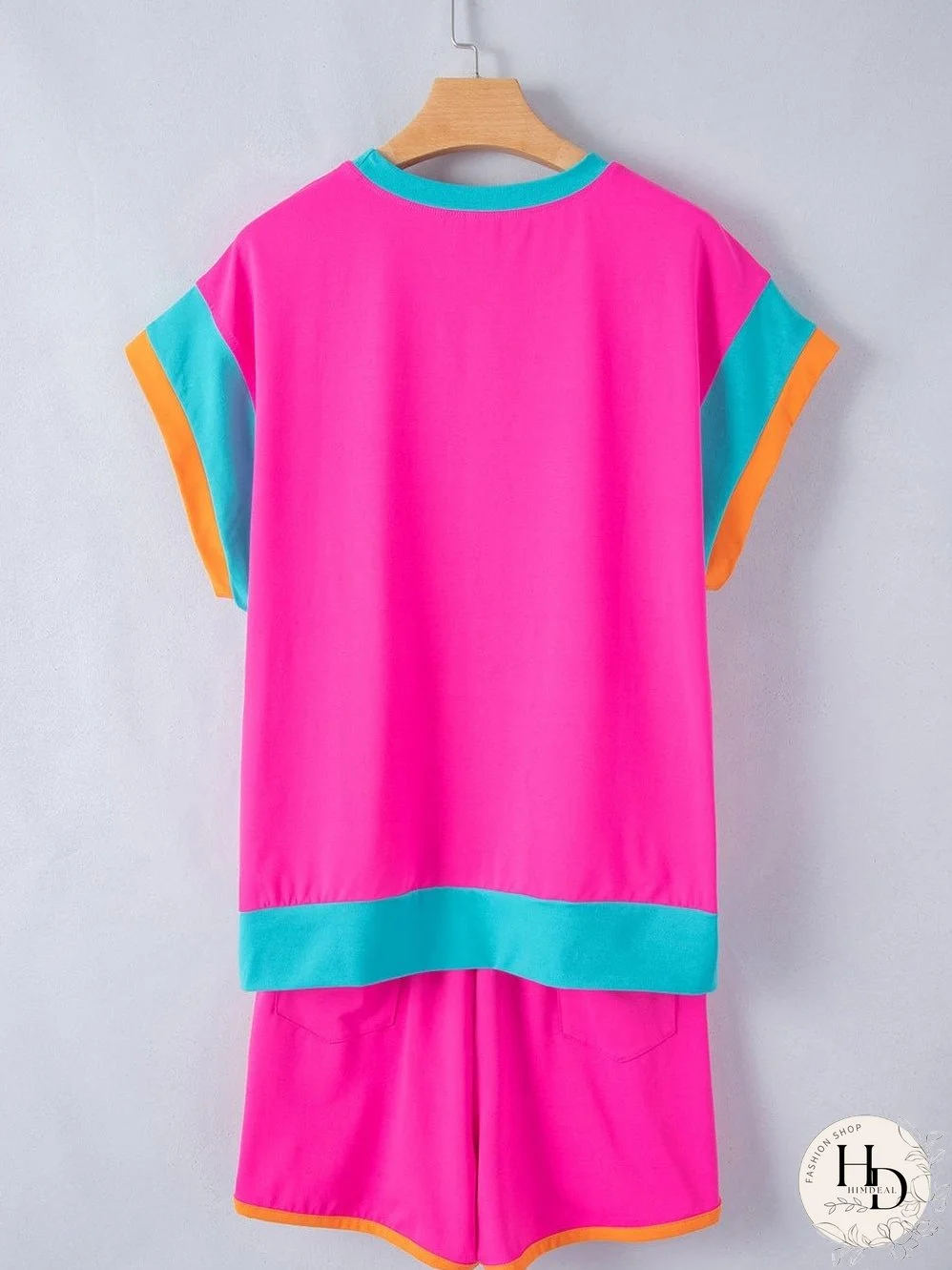 Summery Colorblock Set with Cap Sleeves