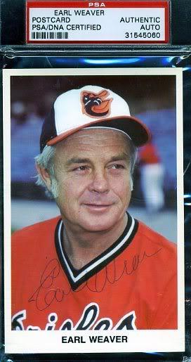 Earl Weaver Signed Psa/dna Orioles Team Issued Photo Poster painting Certified Autograph