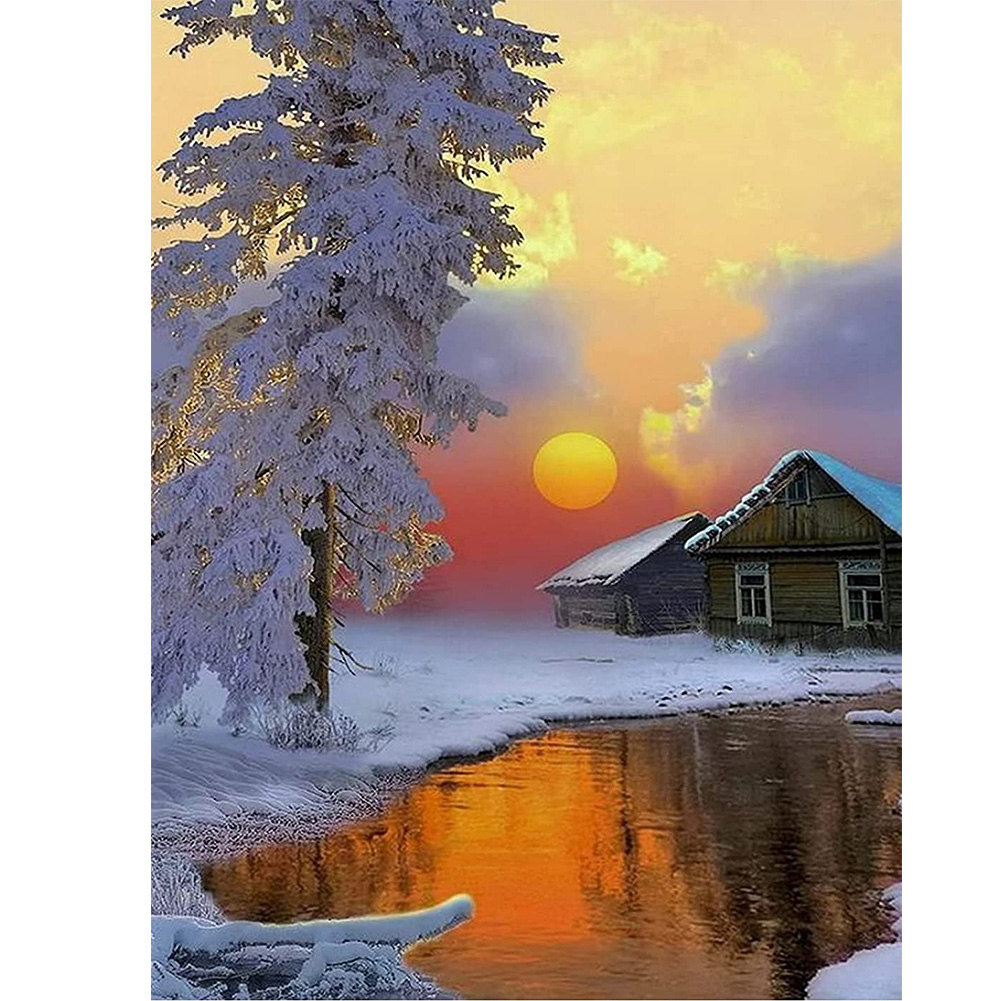 

30*40CM - Round Drill Diamond Painting - Sunrise Sunset, 501 Original