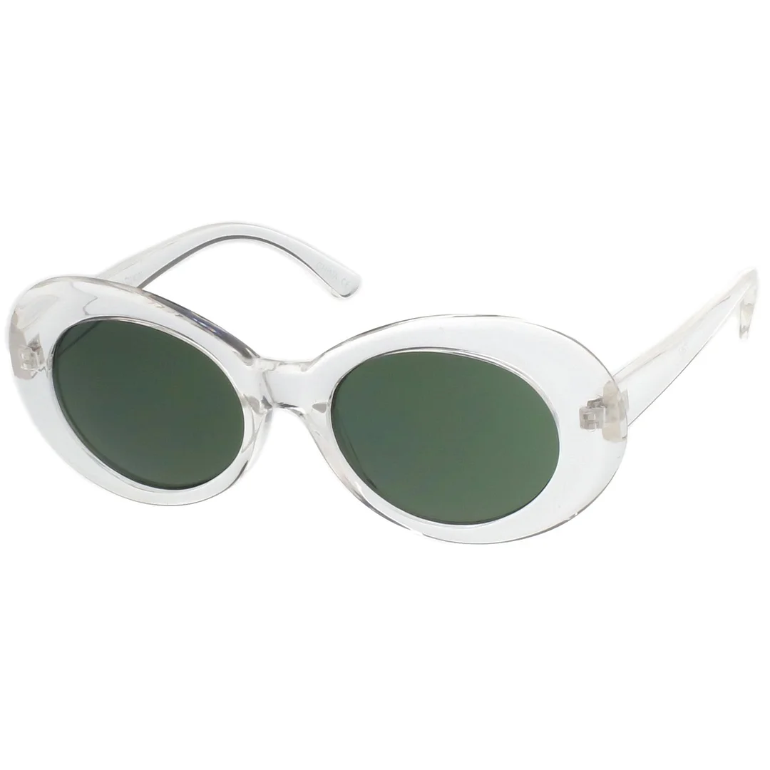 Retro Oval glasses With Tapered Arms Neutral Colored Round Lens  51mm