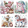 (US Local)4pack Xmas Animal-Crystal Rhinestone Diamond Painting(30x30cm)