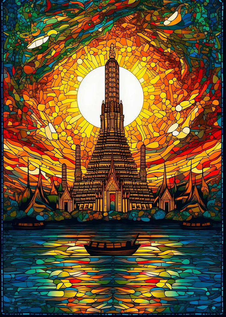Partial AB Drill-Full Round Drill Diamond Painting-Glass Art - City View -40*50cm