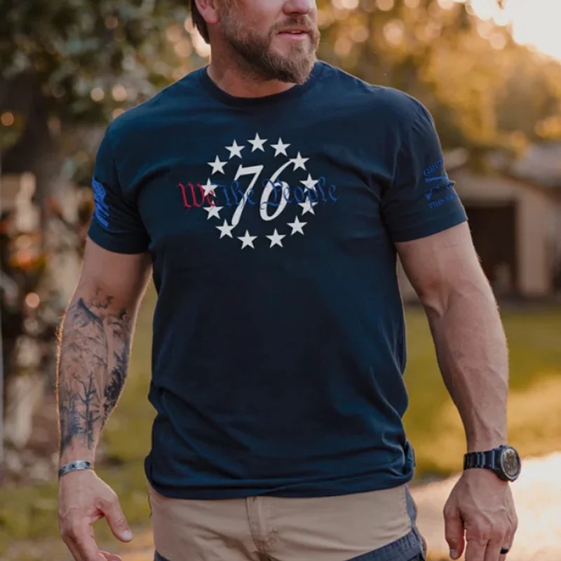 Casual 76 We The People Graphic  Short Sleeve T-Shirt