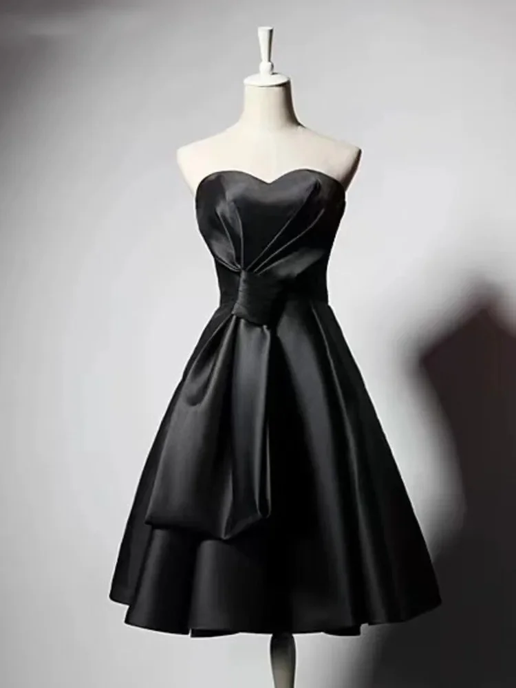 Brownm Brownm Black Temperament Dress Dress Short Texture Party Party Dress Dress Dress