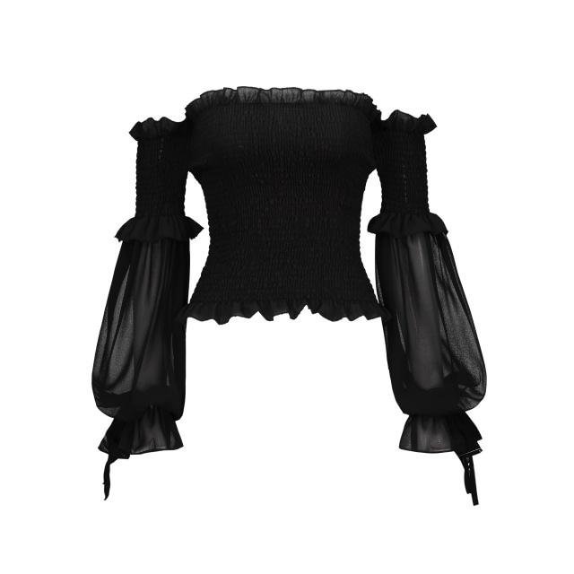 Lantern Sleeve Off Shoulder Top