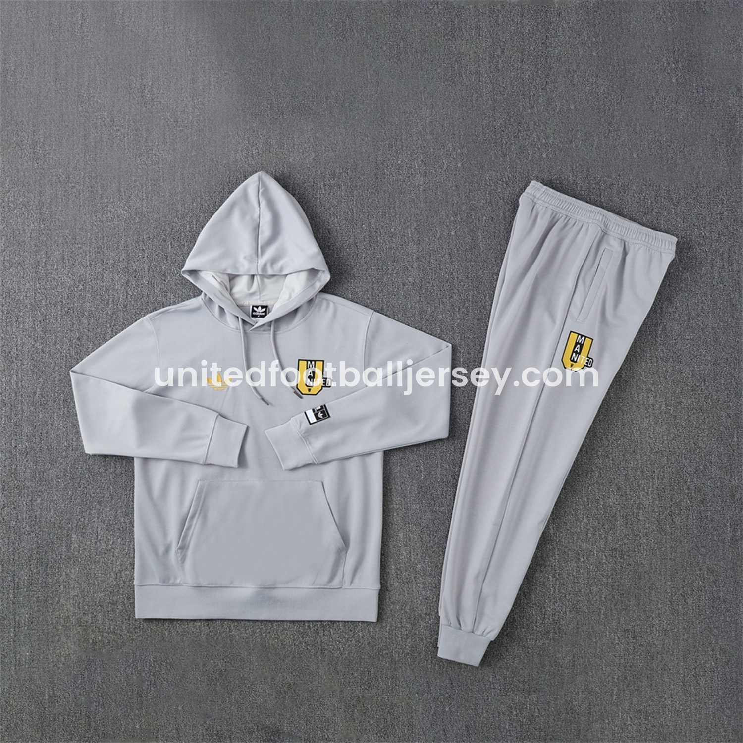 Manchester United 25-26 Originals Varsity Hoodie Set - Grey Hoodie and Pants