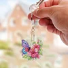 6Pcs papillon double face - 5d bricolage artisanat porte-cl&eacute;s