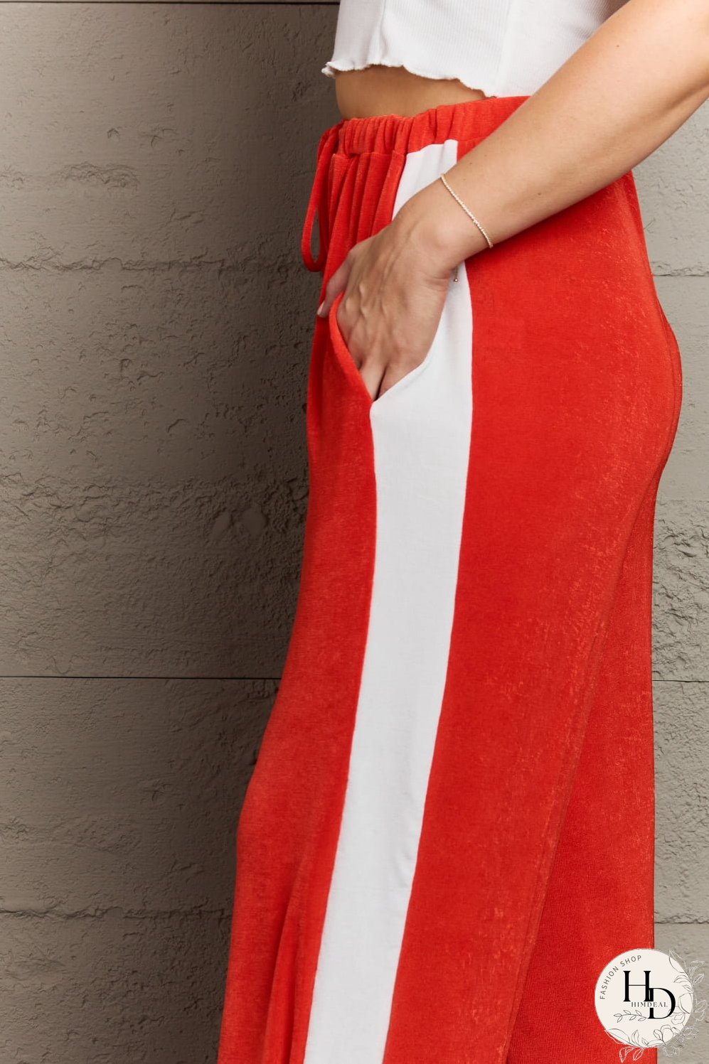 Culture Code Keep It Casual Full Size Color Block Stripe Long Pants