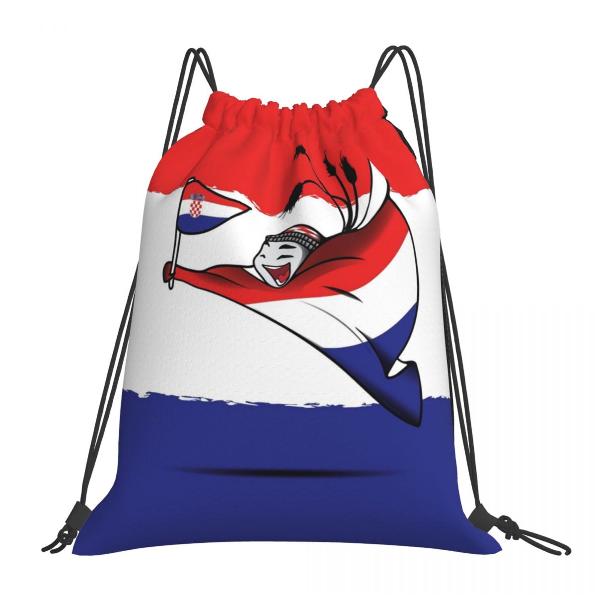 Croatia World Cup 2022 Mascot Unisex Drawstring Backpack Bag Travel Sackpack