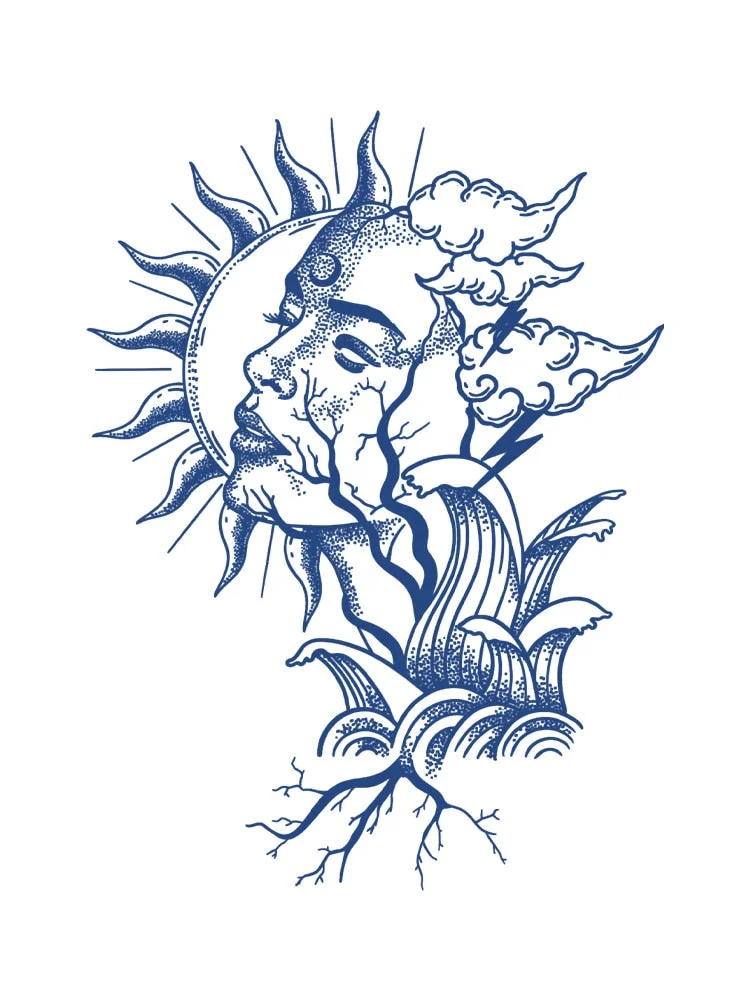 KT51-100 Semi-permanent herbal juice tattoo sticker flower arm clavicle non-reflective simulation tattoo big picture