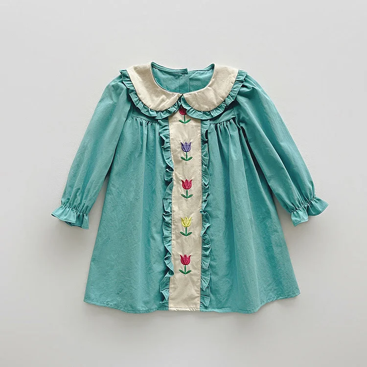 Toddler Girl Tulip Embroidereed Dress