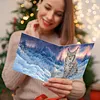 Snow Animals DIY Diamond Painting Greeting Cards with Envelopes