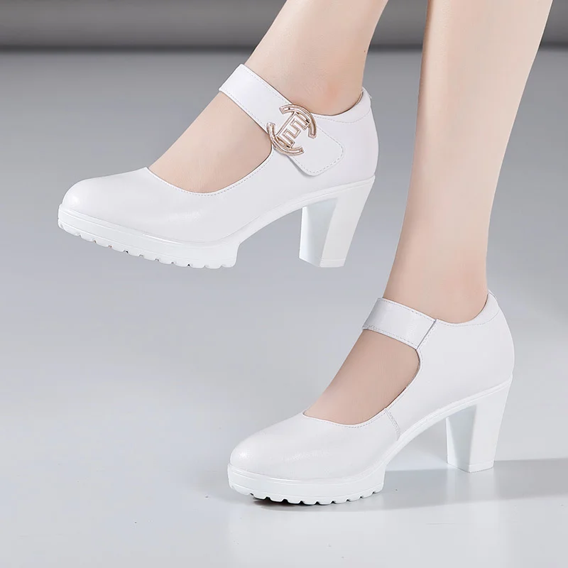 Breakj High Heel 12Cm Cheongsam Model Catwalk Shoes Women's Thick Soles Waterproof Platform Silver Round Head Stage Performance Shoes Women's Singles Shoes