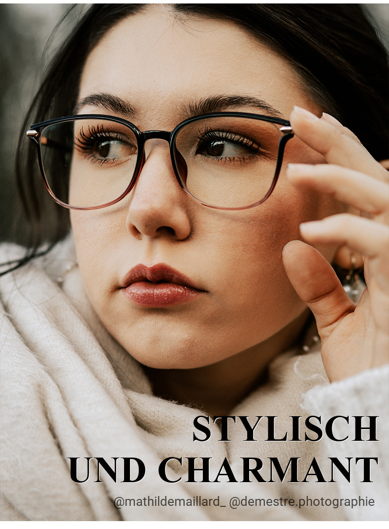 Mander Schwarz-Lila Quadratisch Brille