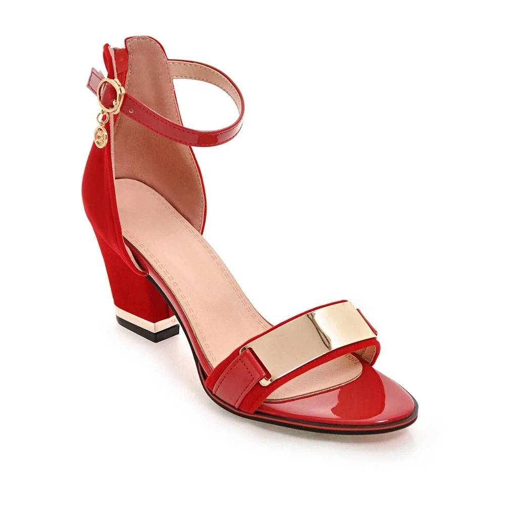 Graduation Gift Big Sale high-heeled women's sandals 2022 summer wild high-heeled shoes with a word buckle small size Roman sandals 34-43